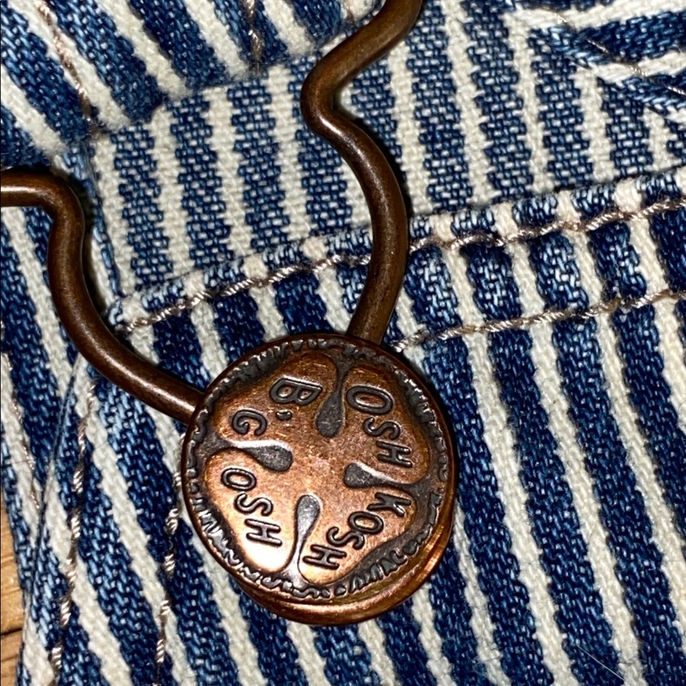 Vintage Oshkosh B'gosh Striped Railroad Overalls 18 Months Vestbak - Picture 9 of 11